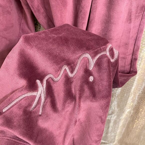 Victoria's Secret Pink Velvet Velour Maroon Heritage Sweatpants Soft Pant XL - Picture 3 of 6